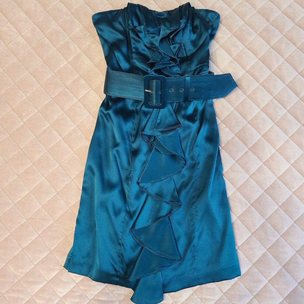 Strapless silk dress